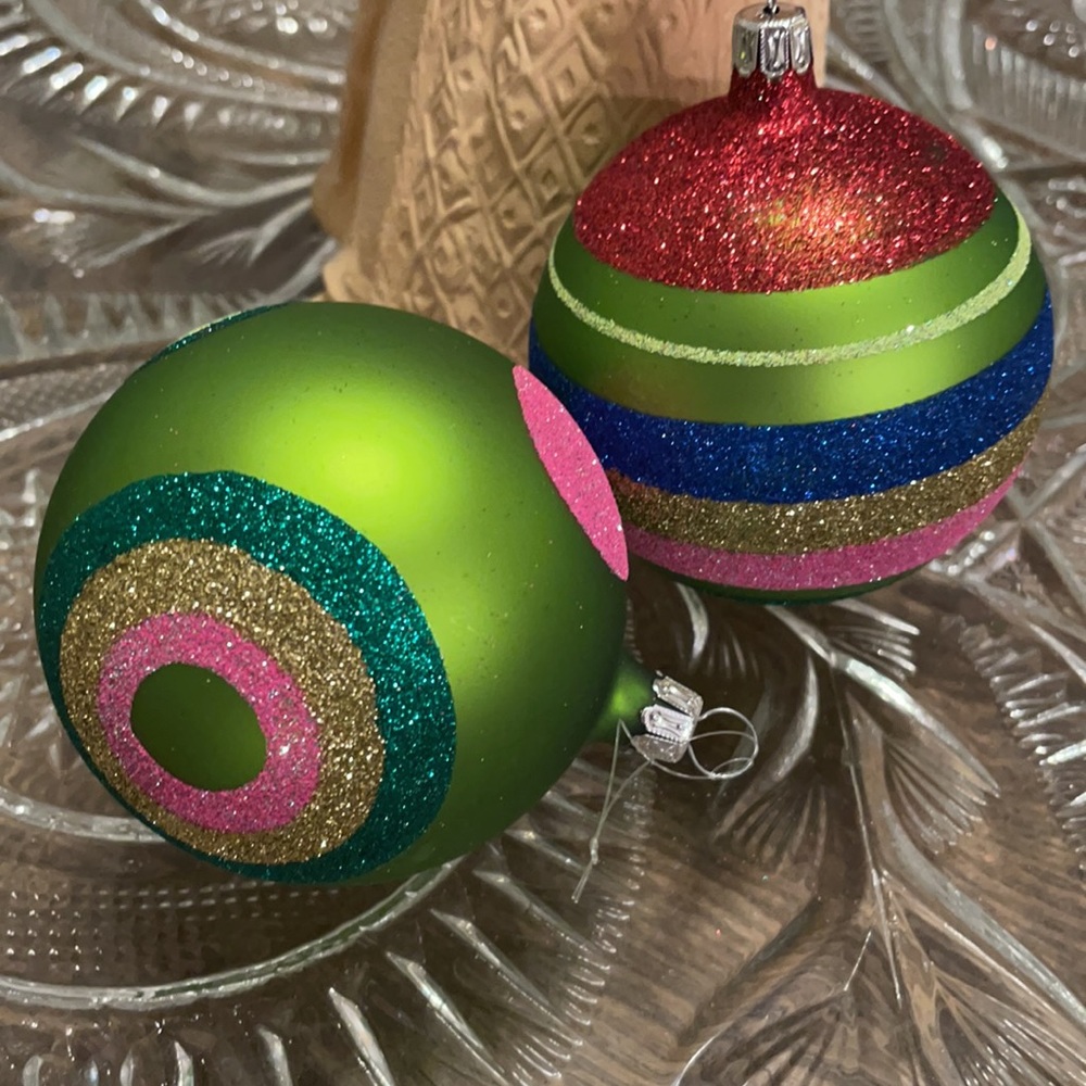 Christmas Decorations Tree Ornaments Glitter Bulbs